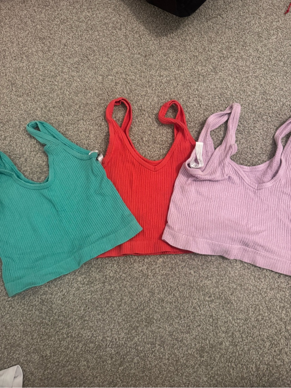 Urban Outfitters Ribbed Tank Tops in Teal, Red, and Lavender - Picture 3 of 6